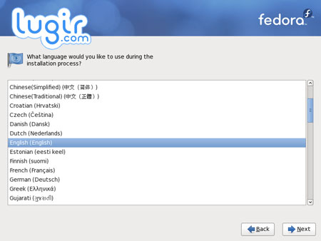 安装 Fedora 12，选择安装语言[图]