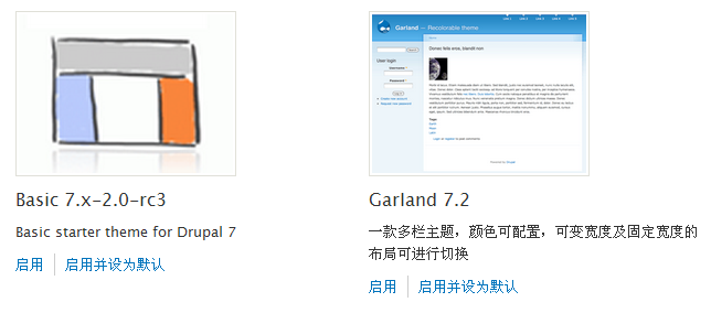 Drupal 7 启用主题